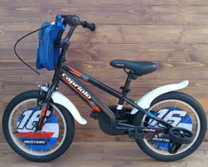 Bicicleta cu roti ajutatoare Capriolo Mustang black blue red