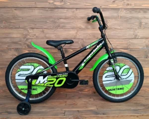 Bicicleta cu roti ajutatoare Capriolo Mustang black lime