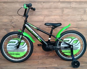 Bicicleta cu roti ajutatoare Capriolo Mustang black lime