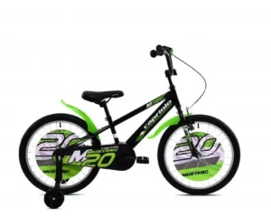 Bicicleta cu roti ajutatoare Capriolo Mustang black lime