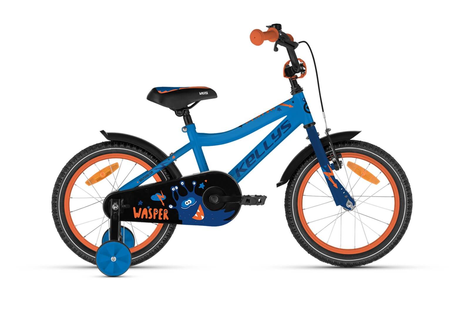 Bicicleta cu roti ajutatoare albastra cu frana torpedou