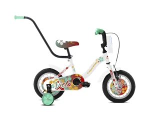 Bicicleta copii 12 inch cu floricele Capriolo Viola