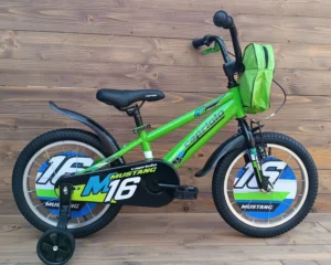 Bicicleta cu roti ajutatoare verde Capriolo Mustang