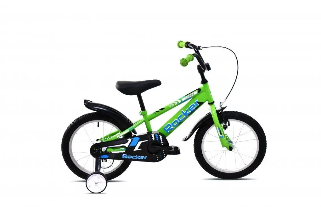 Bicicleta cu roti ajutatoare verde Capriolo Rocker