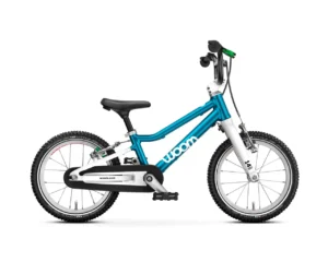 Bicicleta Woom GO 2 albastru metalic, bicicleta copii 14 inch