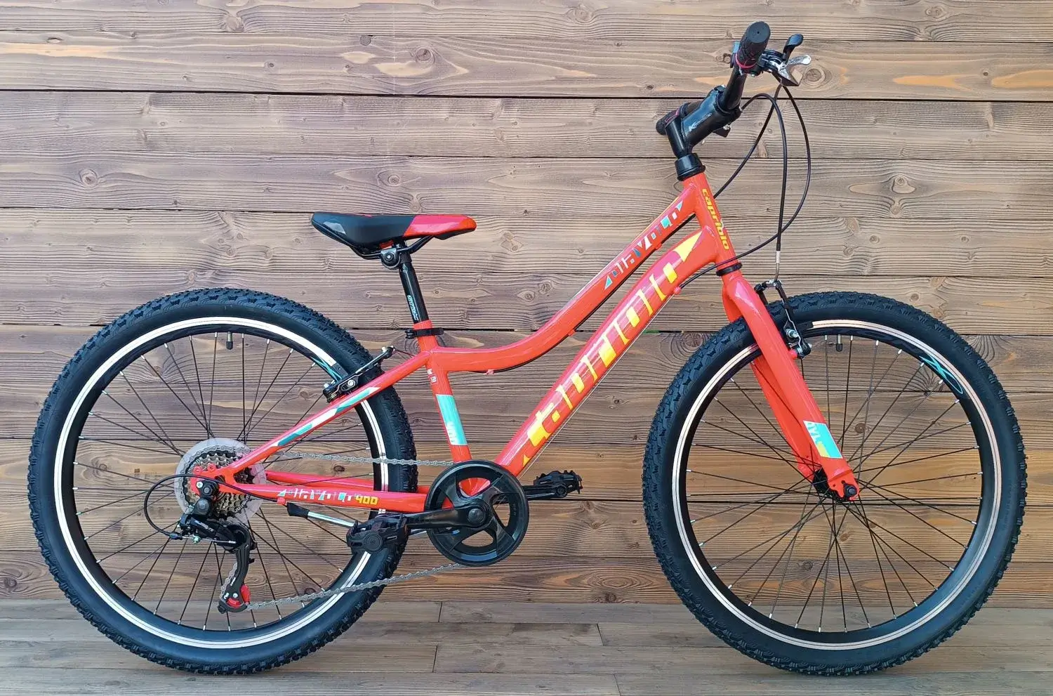 Bicicleta copii 24 inch portocaliu galben Capriolo Diavolo cadru otel