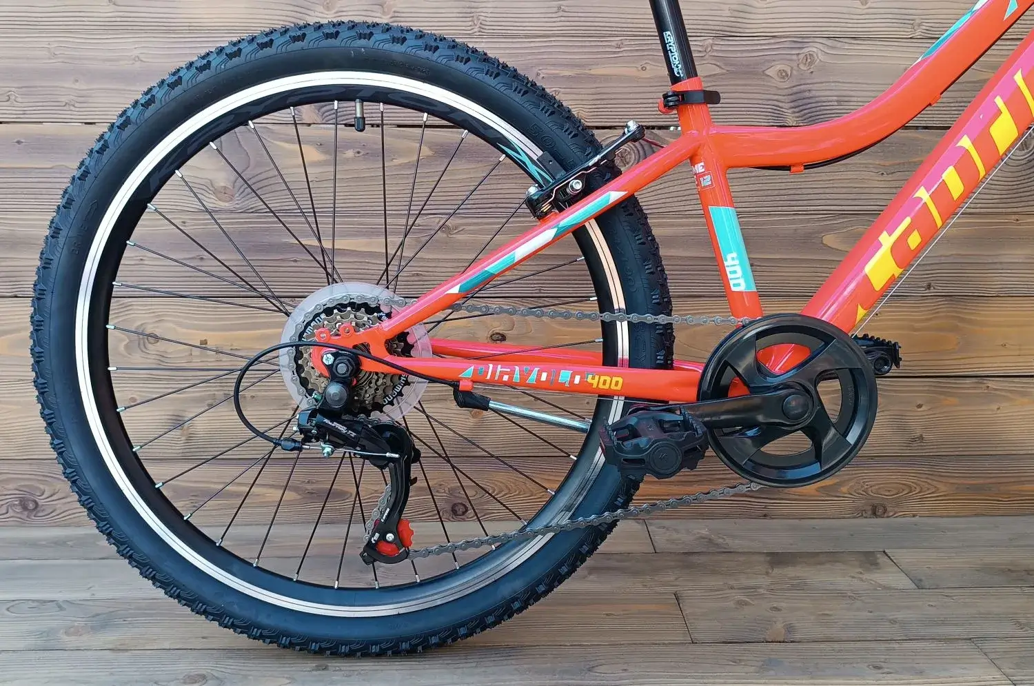 Bicicleta copii 24 inch portocaliu galben Capriolo Diavolo cadru otel